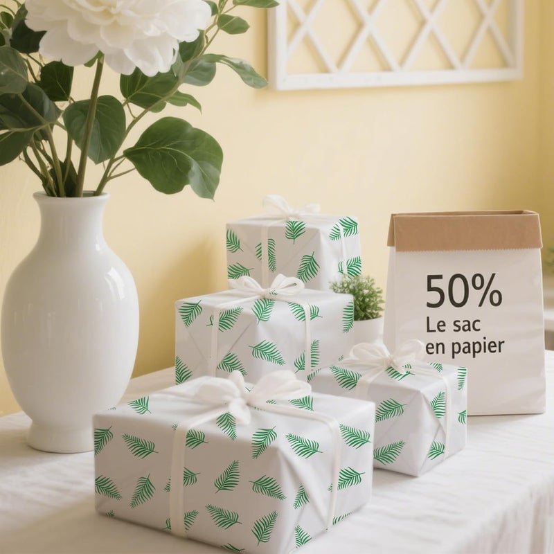Ethanberg 120 Sheets Gift Wrapping Tissue Paper Bulk, Tropical Palm Leaves Tissue Paper for Gift Bags, Decorative Art Papers for DIY Crafts Wedding Birthday Baby Showers Holiday Party Decor, 20x14 Inches - Image 5